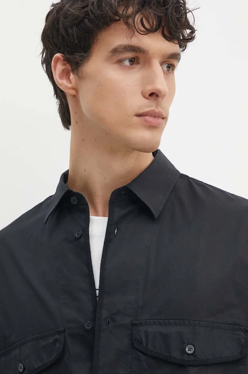 camicia in cotone uomo colore nero 6DZCL7 ZN3CZ miniatura 5