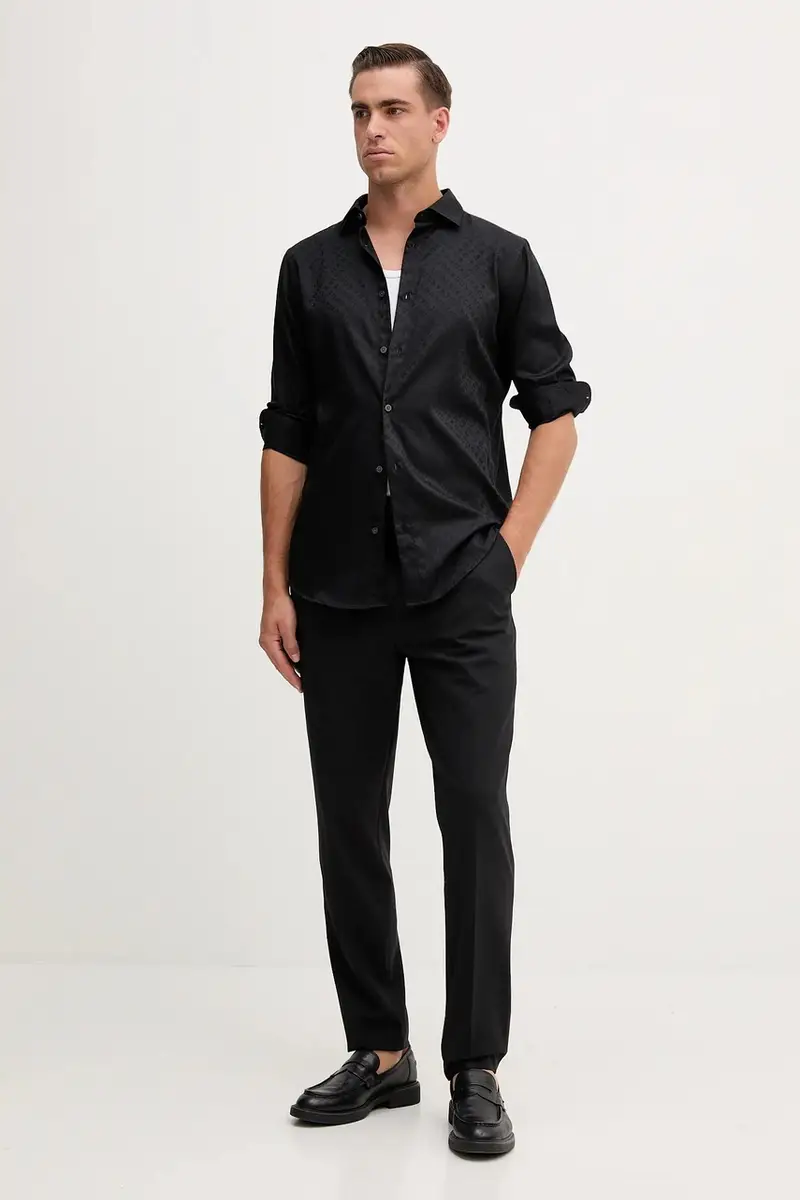 camicia in cotone uomo colore nero XM001142 AF13131 miniatura 2