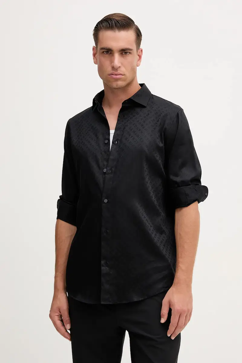 camicia in cotone uomo colore nero XM001142 AF13131