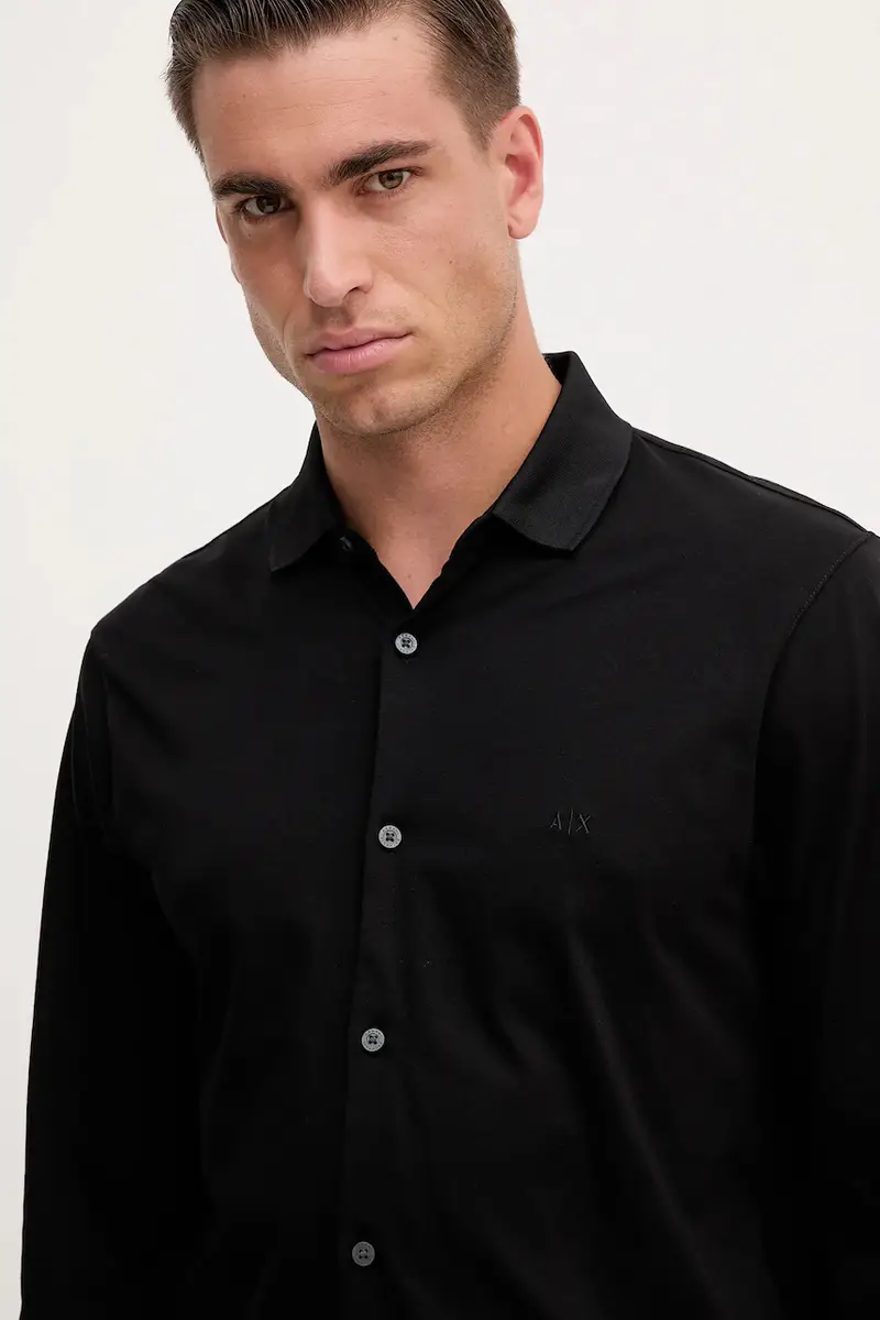 camicia in cotone uomo colore nero XM001370 AF10364 miniatura 4