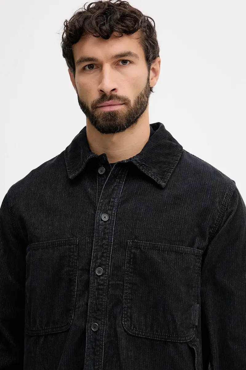 camicia in velluto a coste uomo colore blu navy XM001588 AF18825 miniatura 4