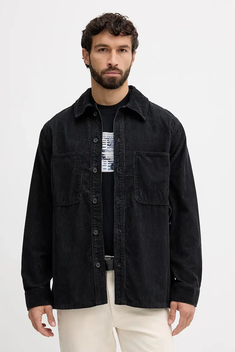 camicia in velluto a coste uomo colore blu navy XM001588 AF18825