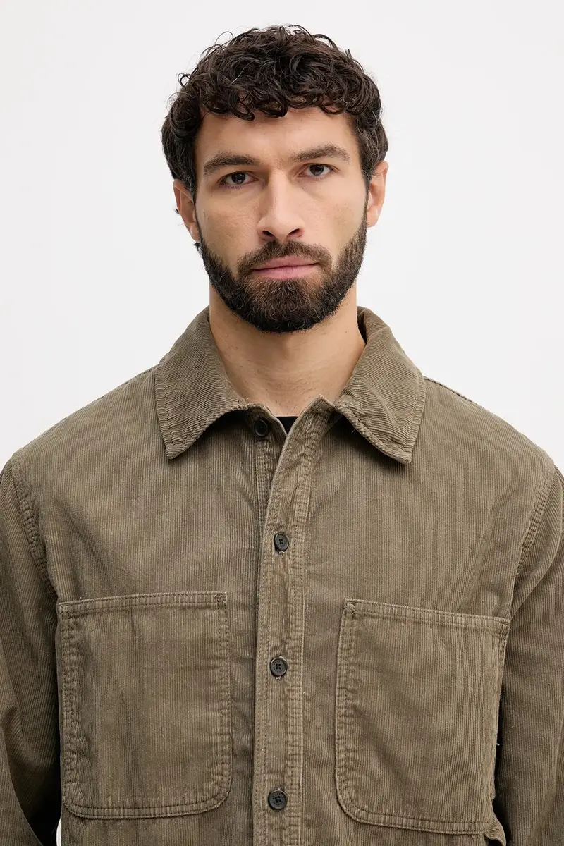 camicia in velluto a coste uomo colore verde XM001588 AF18825 miniatura 4