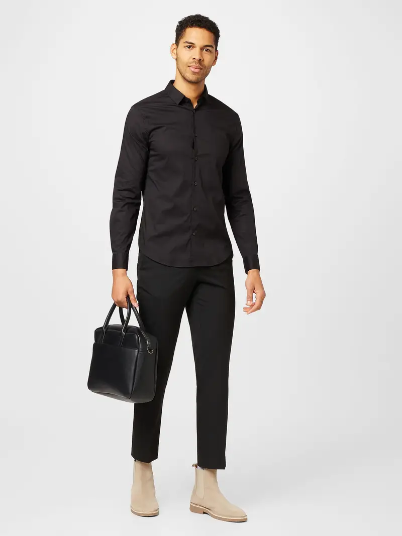 ARMANI EXCHANGE Camicia 'Tessuto'  nero miniatura 3