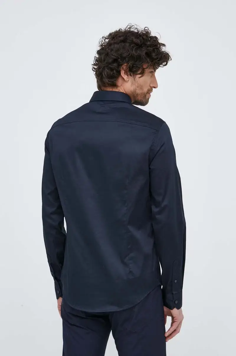 camicia uomo Blu navy miniatura 3