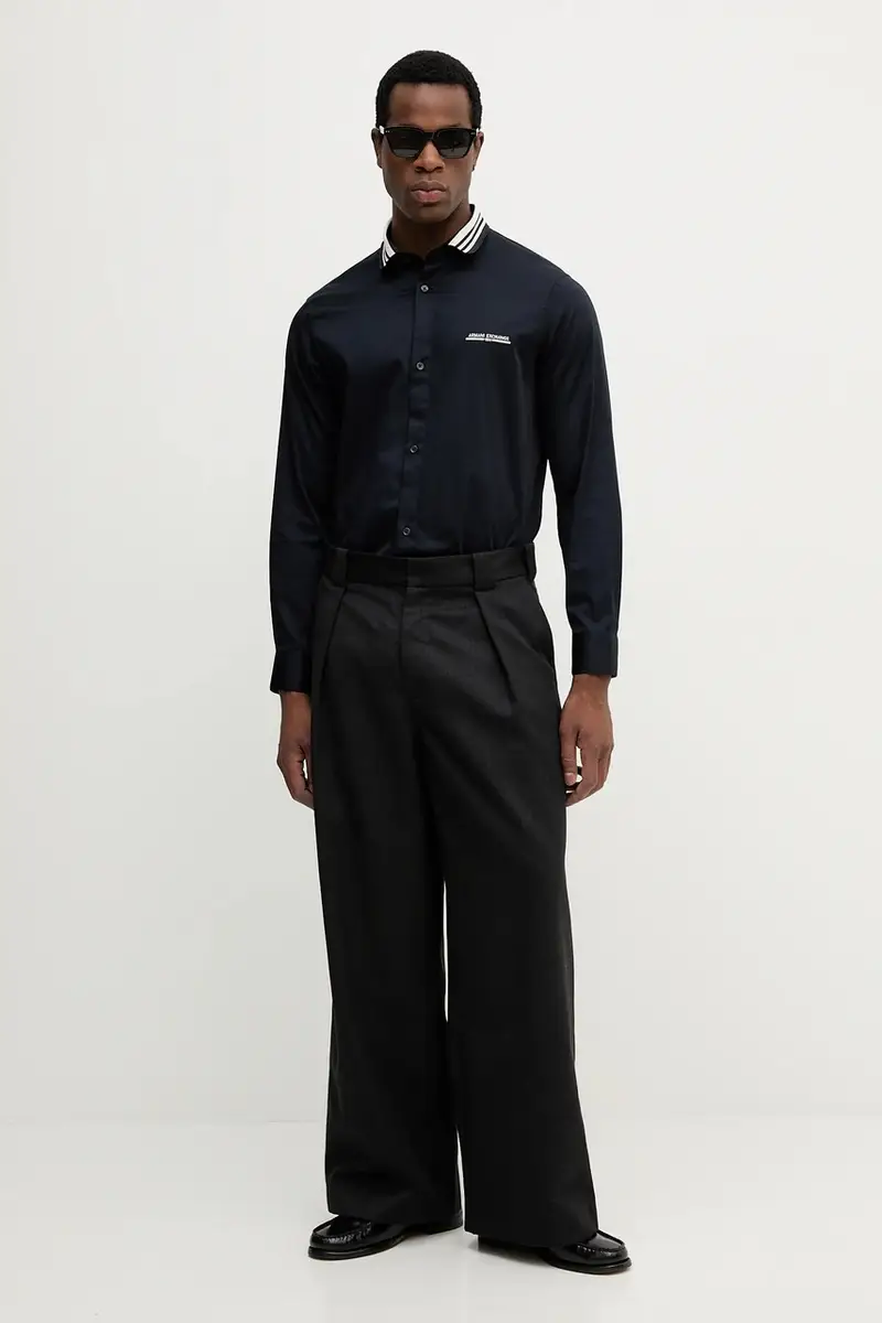 camicia uomo colore blu navy XM000958 AF10192 miniatura 2