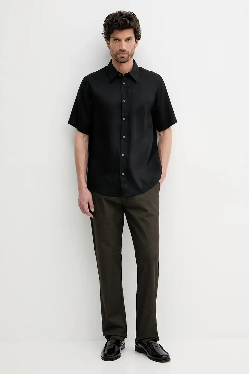 camicia uomo colore nero XM000451 AF13172 miniatura 2