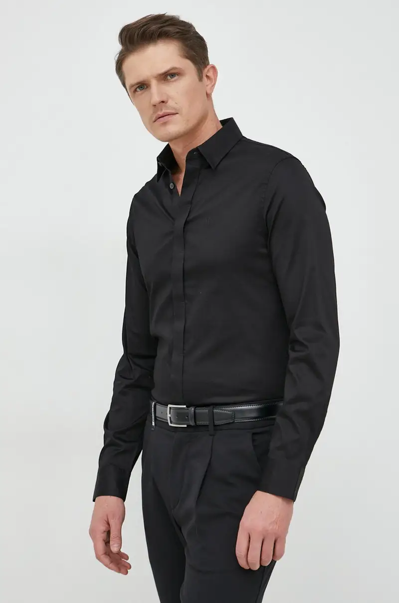 camicia uomo Nero miniatura 4