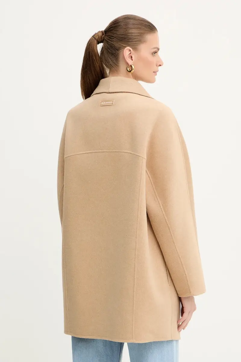 cappotto con lana colore beige XW000715 AF16216 miniatura 3