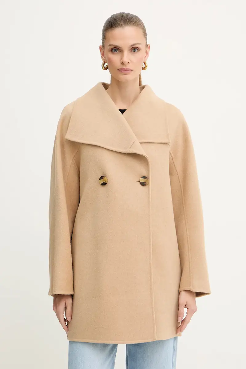 cappotto con lana colore beige XW000715 AF16216
