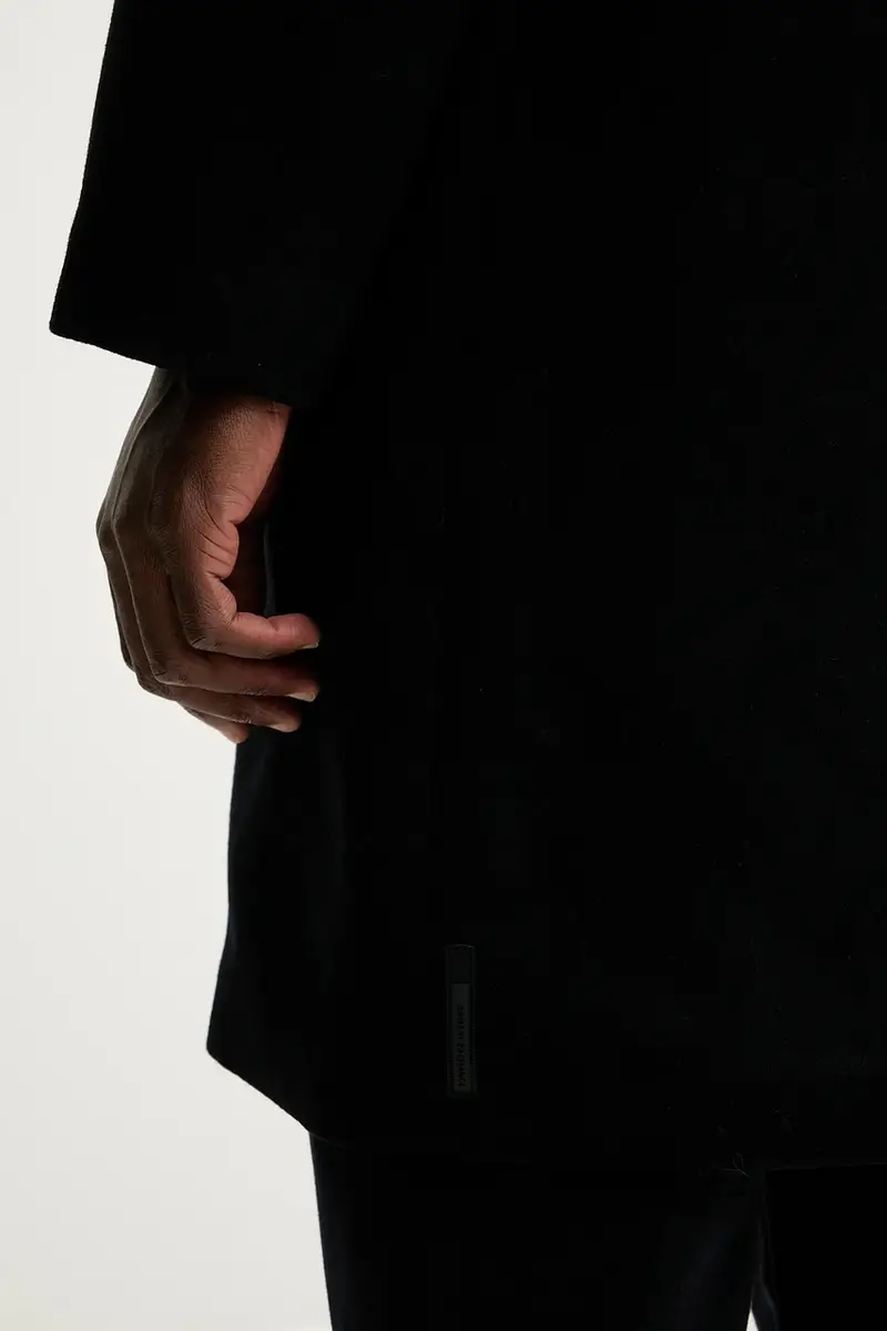 cappotto con lana colore blu navy XM001121 AF18943 miniatura 5