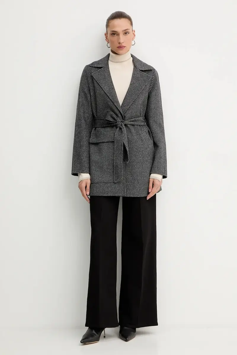 cappotto con lana colore grigio XW000692 AF16201 miniatura 2