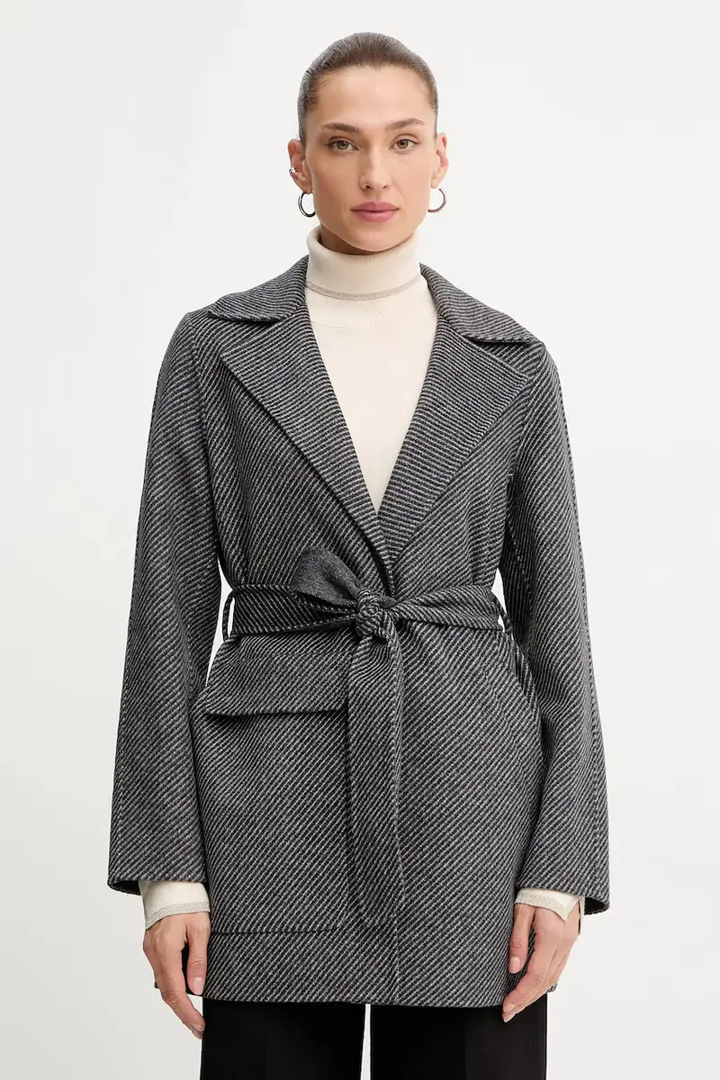 cappotto con lana colore grigio XW000692 AF16201