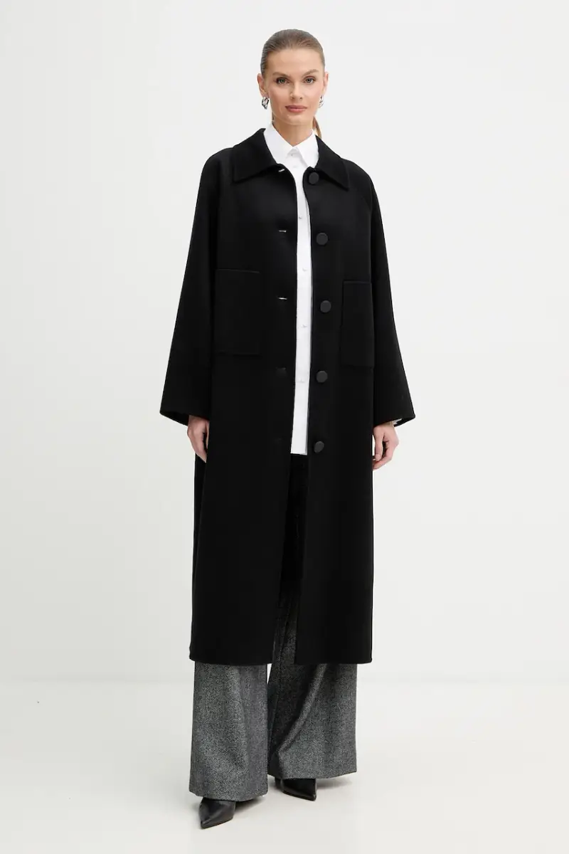 cappotto con lana colore nero XW001234 AF16216 miniatura 2