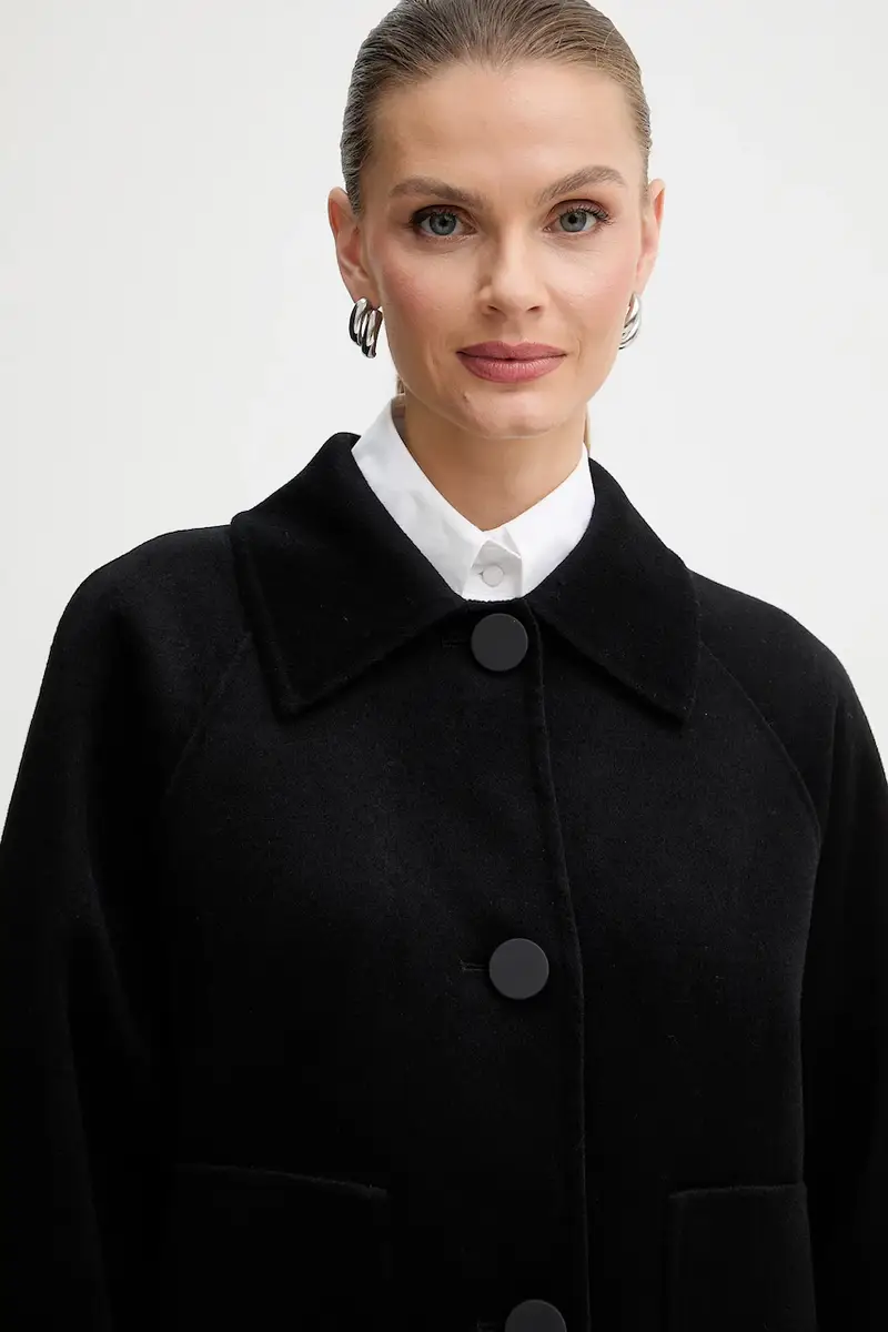 cappotto con lana colore nero XW001234 AF16216 miniatura 4