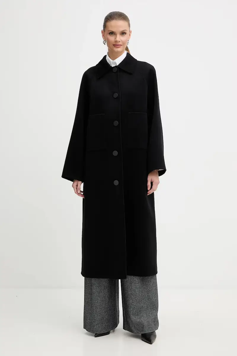 cappotto con lana colore nero XW001234 AF16216