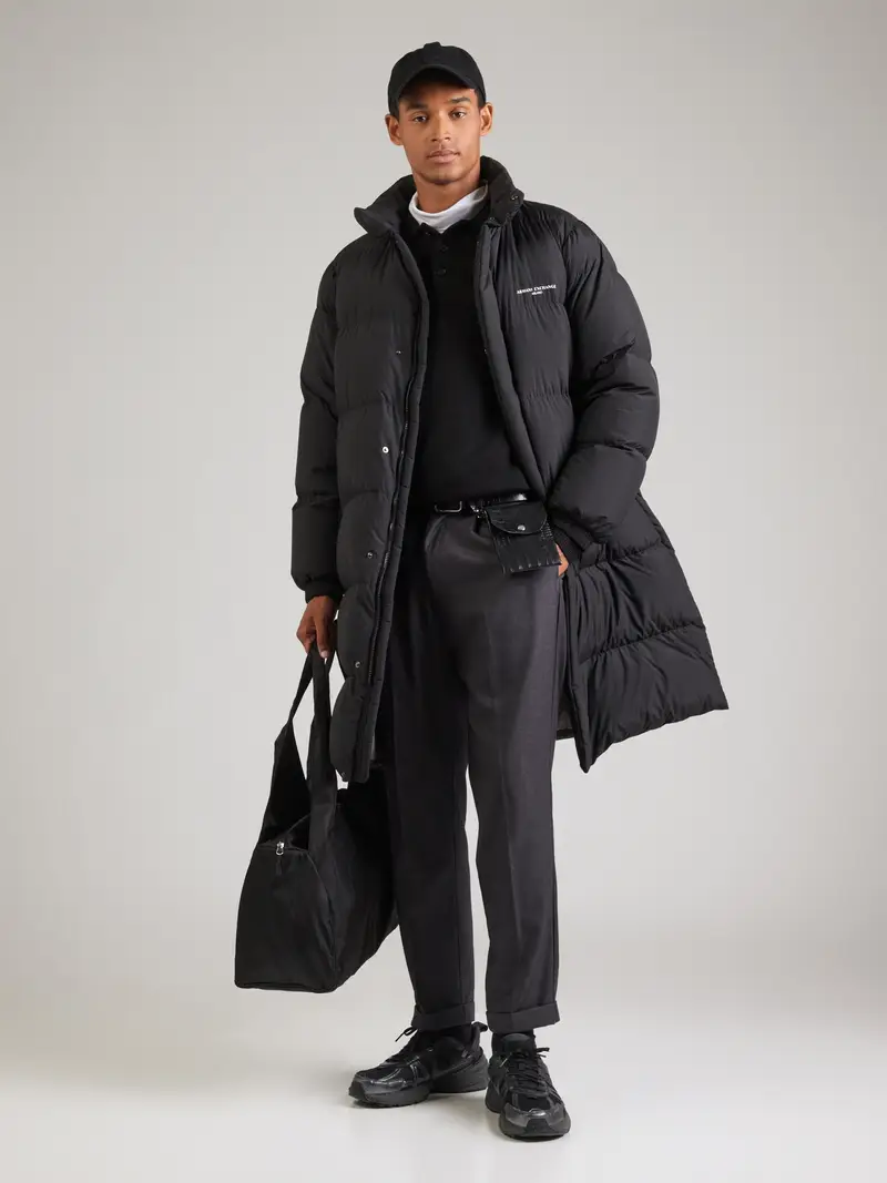 ARMANI EXCHANGE Cappotto invernale nero / bianco miniatura 3