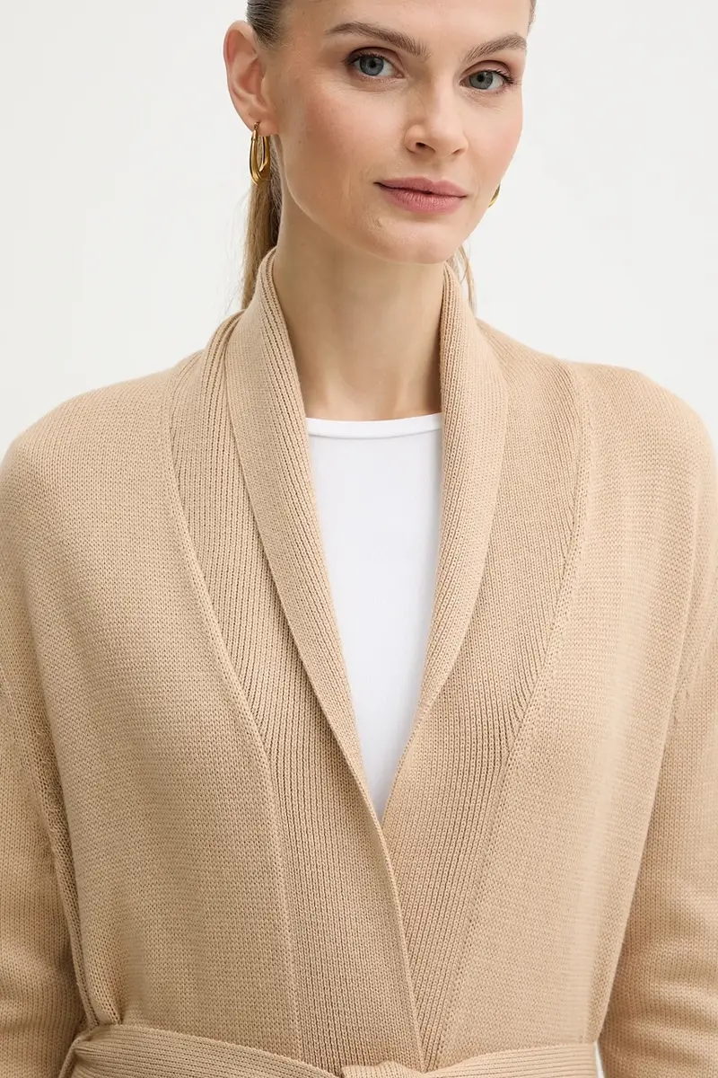 cardigan con lana colore beige XW000766 AF13774 miniatura 4