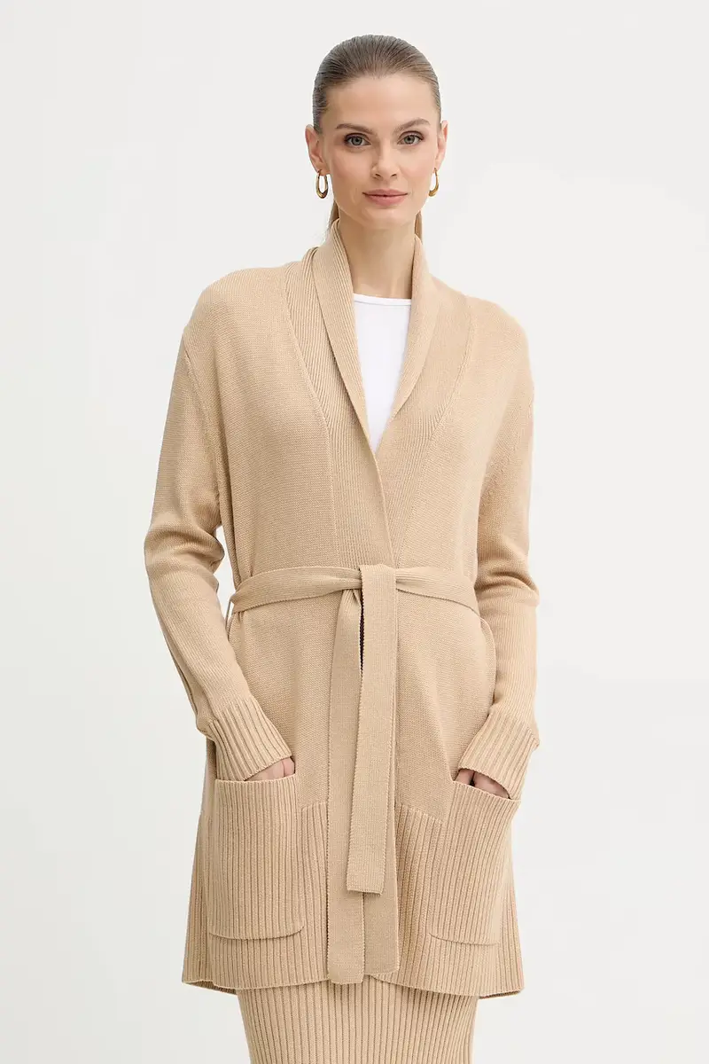 cardigan con lana colore beige XW000766 AF13774