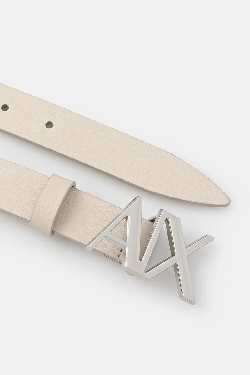 cintura in pelle colore marrone Beige miniatura 2