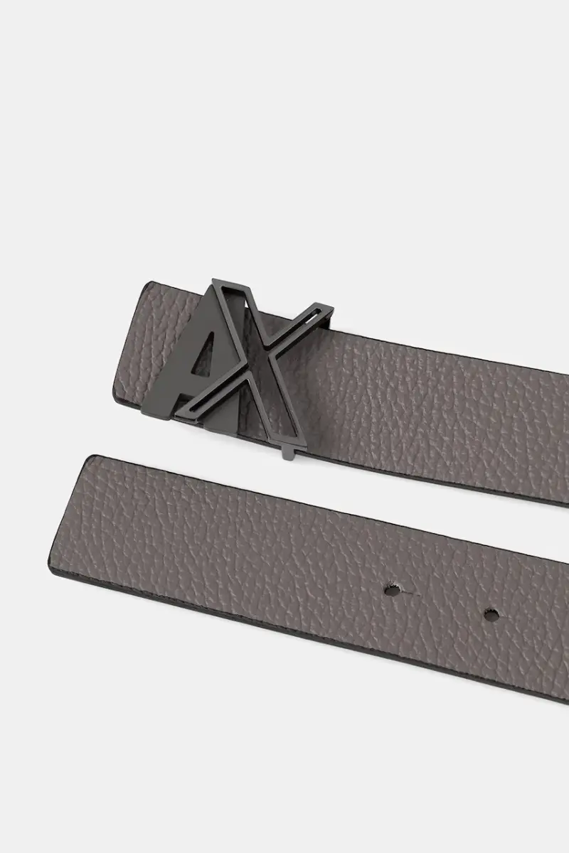 cintura in pelle uomo colore grigio XM001740 AF17988 miniatura 2