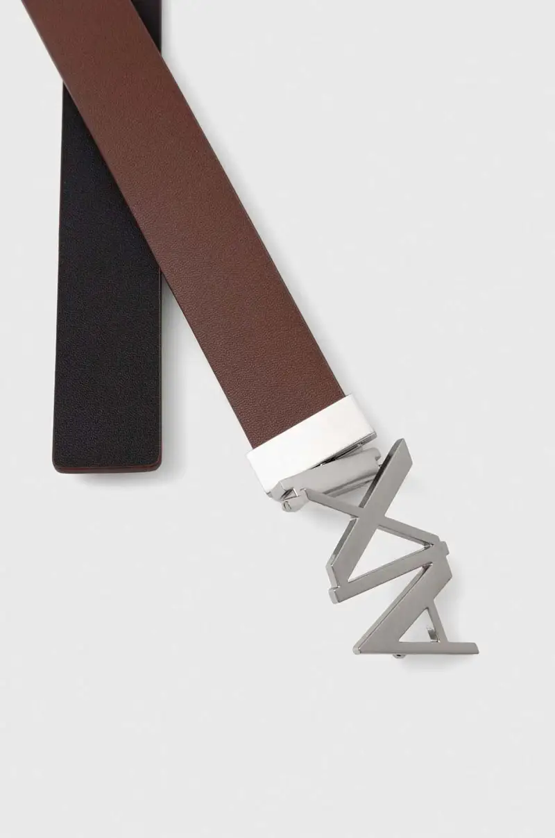 cintura in pelle uomo Marrone miniatura 3