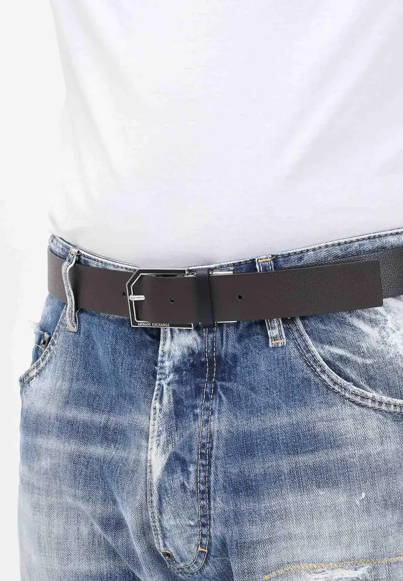 ARMANI EXCHANGE Cintura reversibile moro e blu da uomo