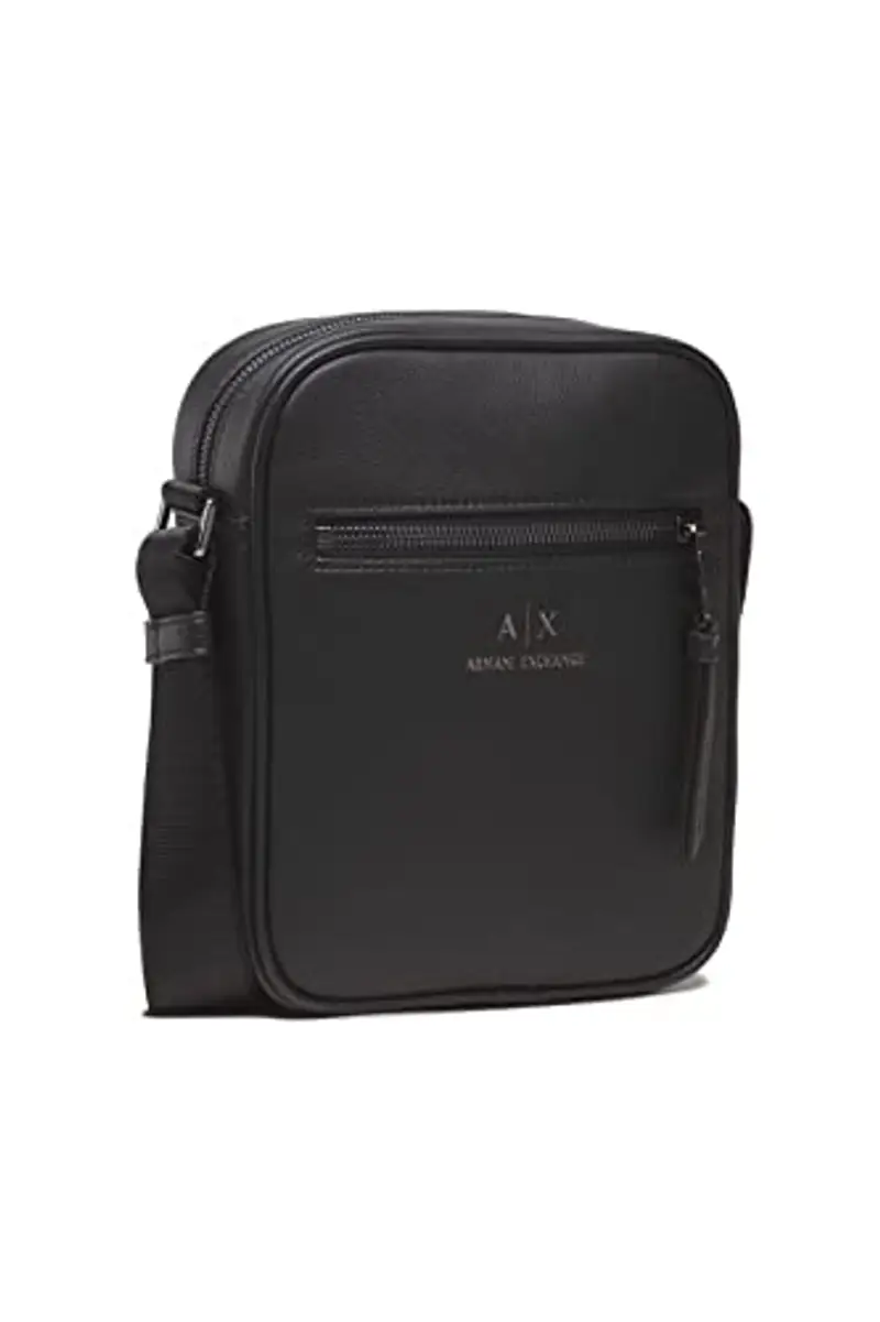 Armani Exchange Essential Dino, Front Pocket, Zip Around, Crossbody Uomo, Nero, Taglia Unica miniatura 2
