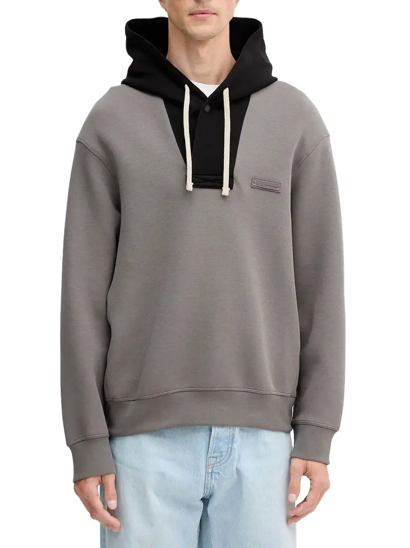 felpa cappuccio armani exchange da uomo - grigio