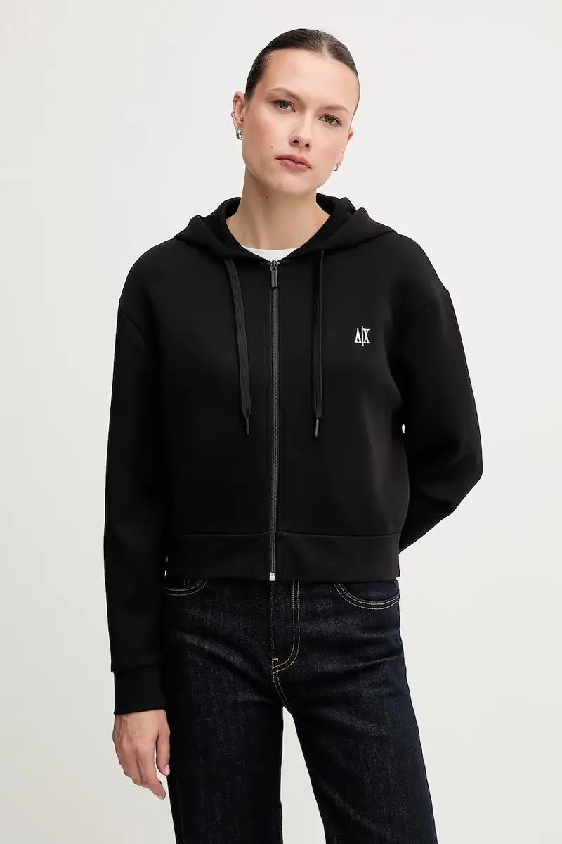 felpa colore nero con cappuccio XW000822 AF10818