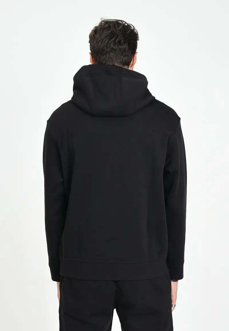 ARMANI EXCHANGE Felpa con cappuccio nera da uomo con ricamo logo miniatura 2