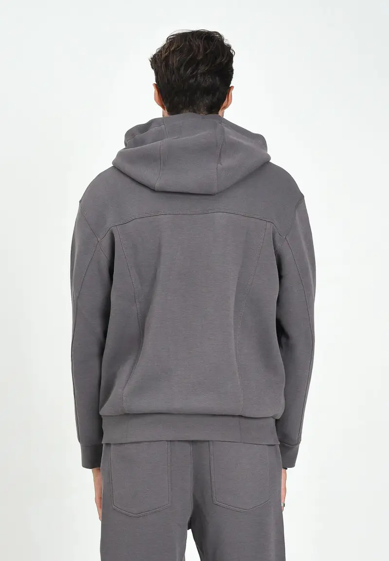 ARMANI EXCHANGE Felpa con zip grigia da uomo miniatura 2