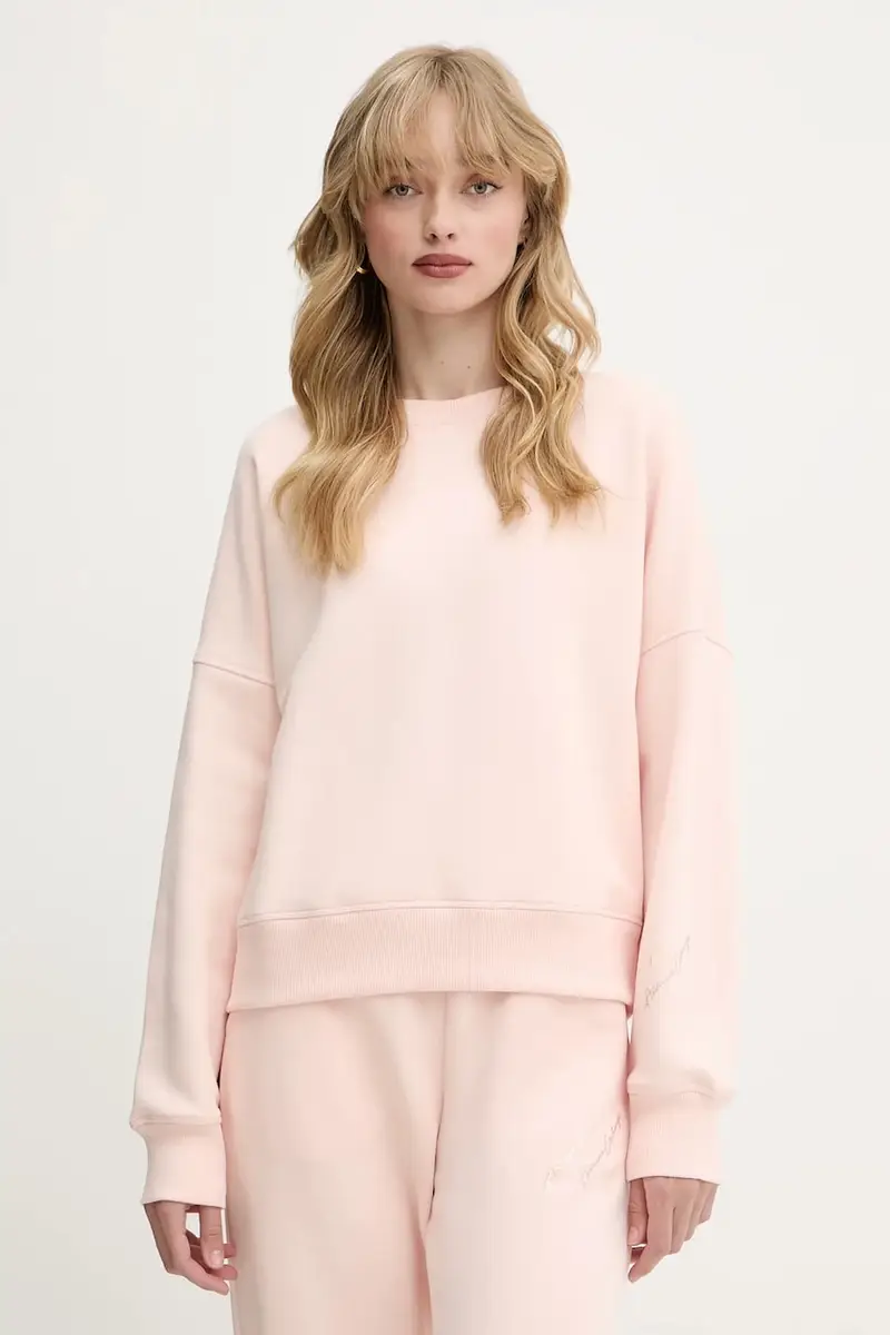 felpa donna colore beige con applicazione XW000156 AF11852