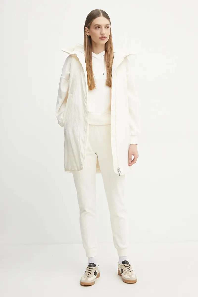 felpa donna colore beige con cappuccio XW000094 AF10804 miniatura 2