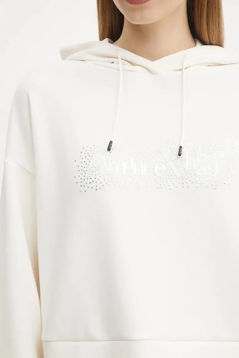 felpa donna colore beige con cappuccio XW000094 AF10804 miniatura 5