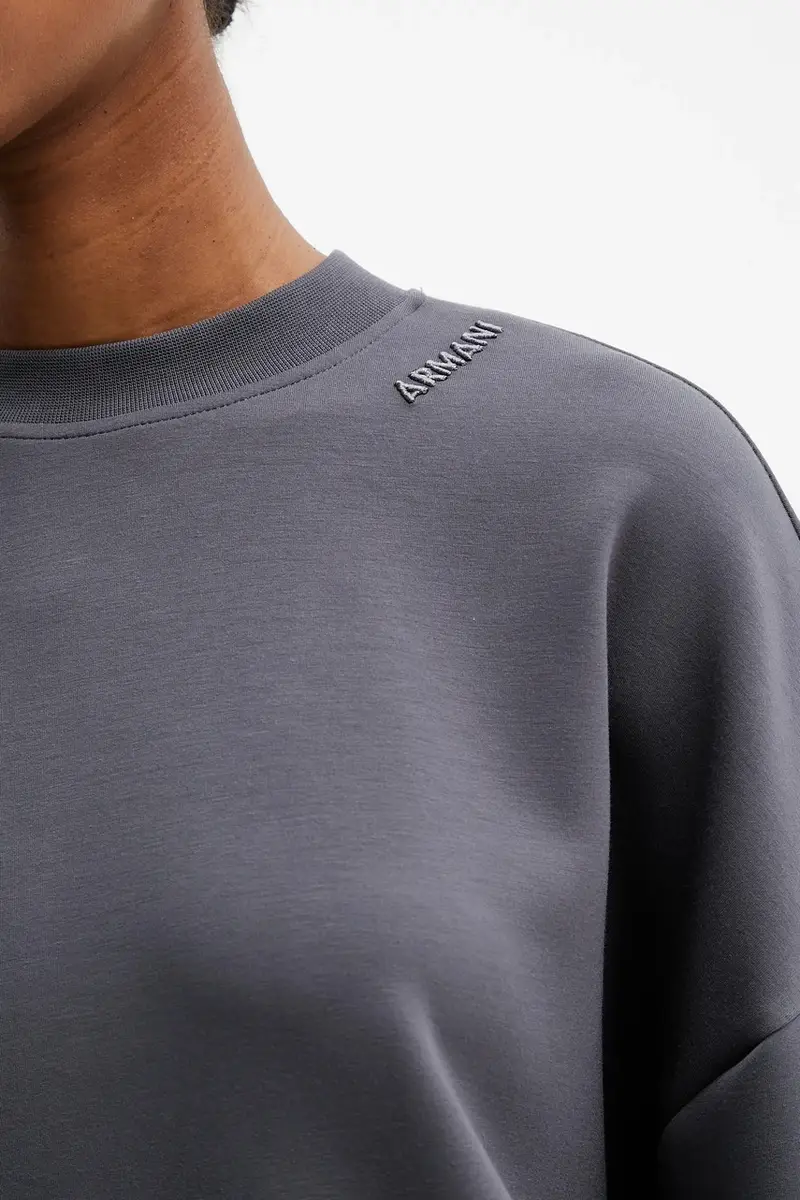 felpa donna colore grigio XW000740 AF16111 miniatura 5