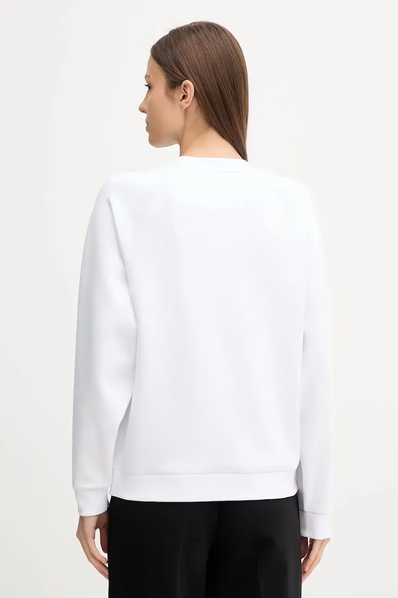 felpa donna colore nero con applicazione XW000826 AF13397 Bianco miniatura 2