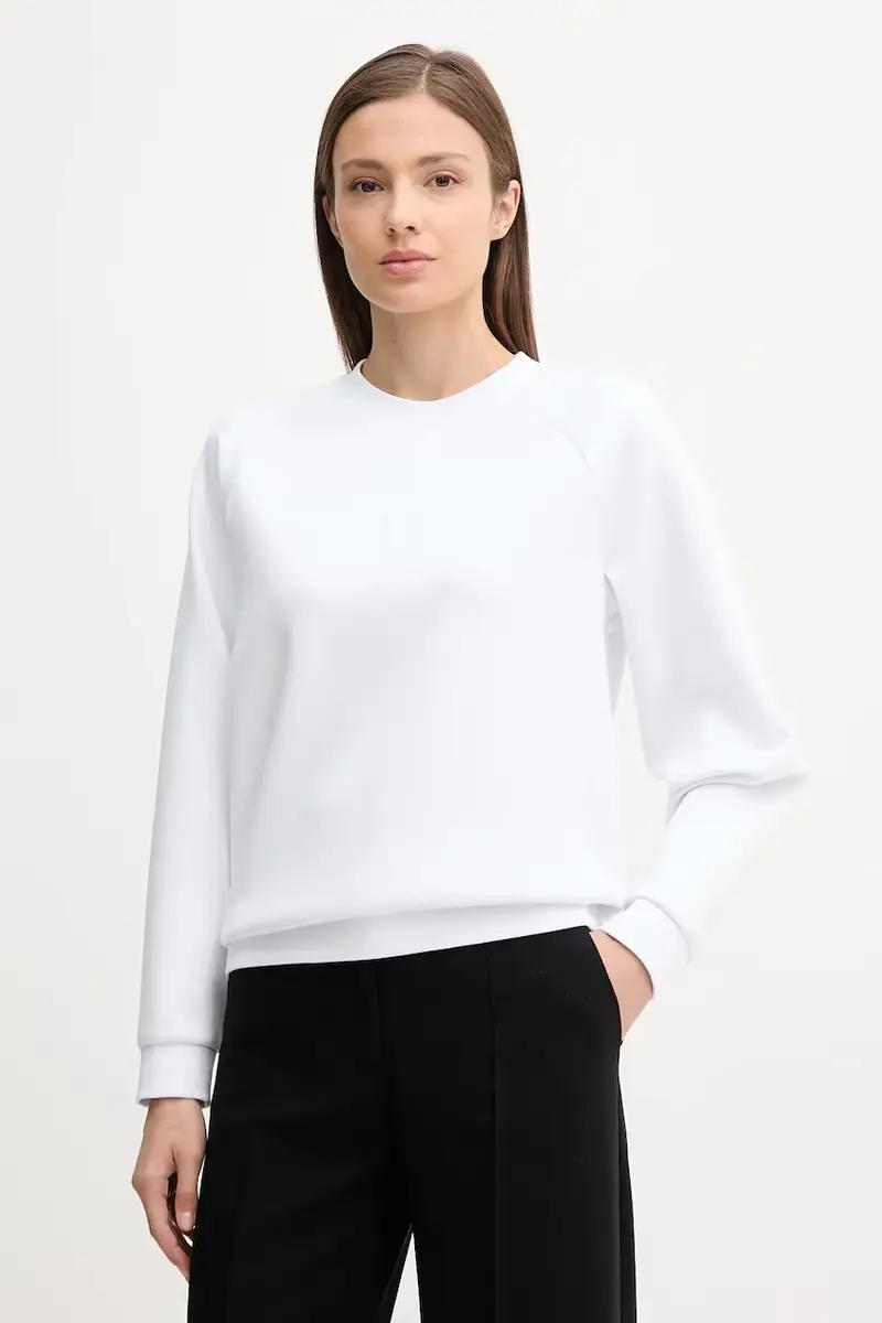 felpa donna colore nero con applicazione XW000826 AF13397 Bianco