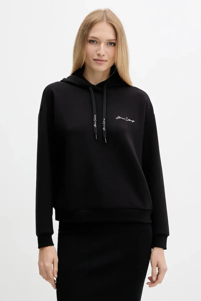 felpa donna colore nero con cappuccio XW000836 AF13397