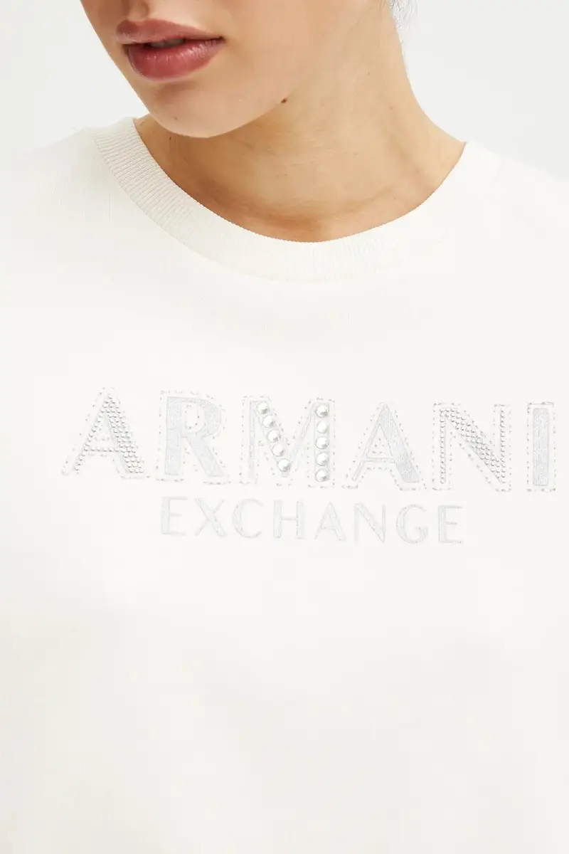 felpa in cotone donna colore beige XW000159 AF11851 miniatura 4