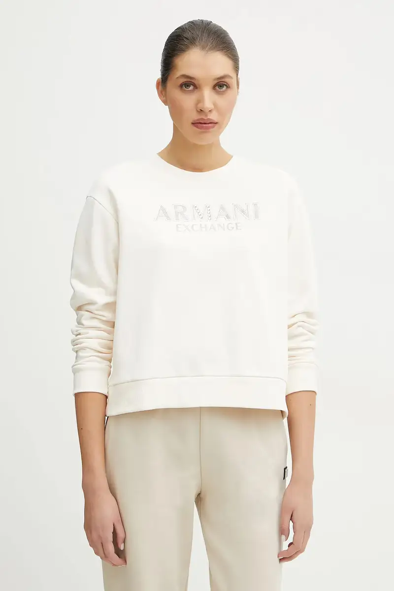 felpa in cotone donna colore beige XW000159 AF11851