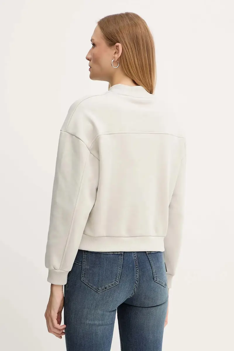 felpa in cotone donna colore beige XW000787 AF16141 miniatura 3