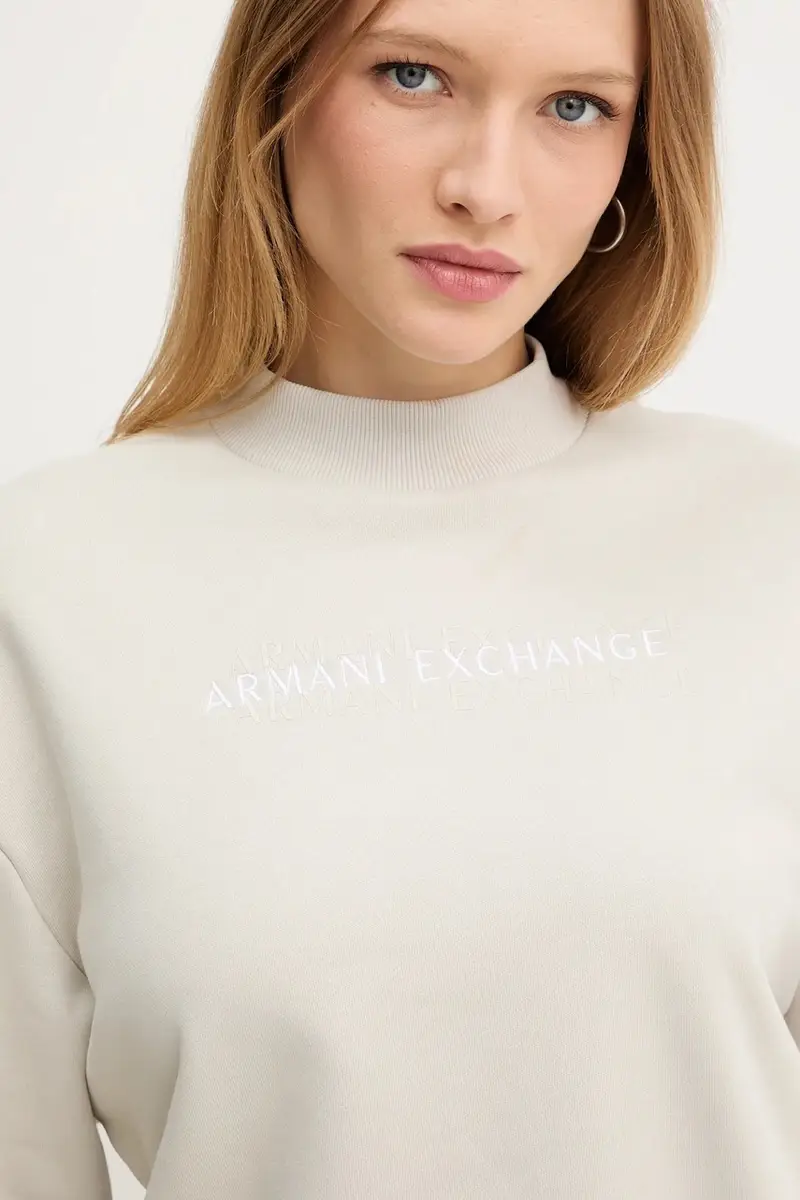 felpa in cotone donna colore beige XW000787 AF16141 miniatura 4