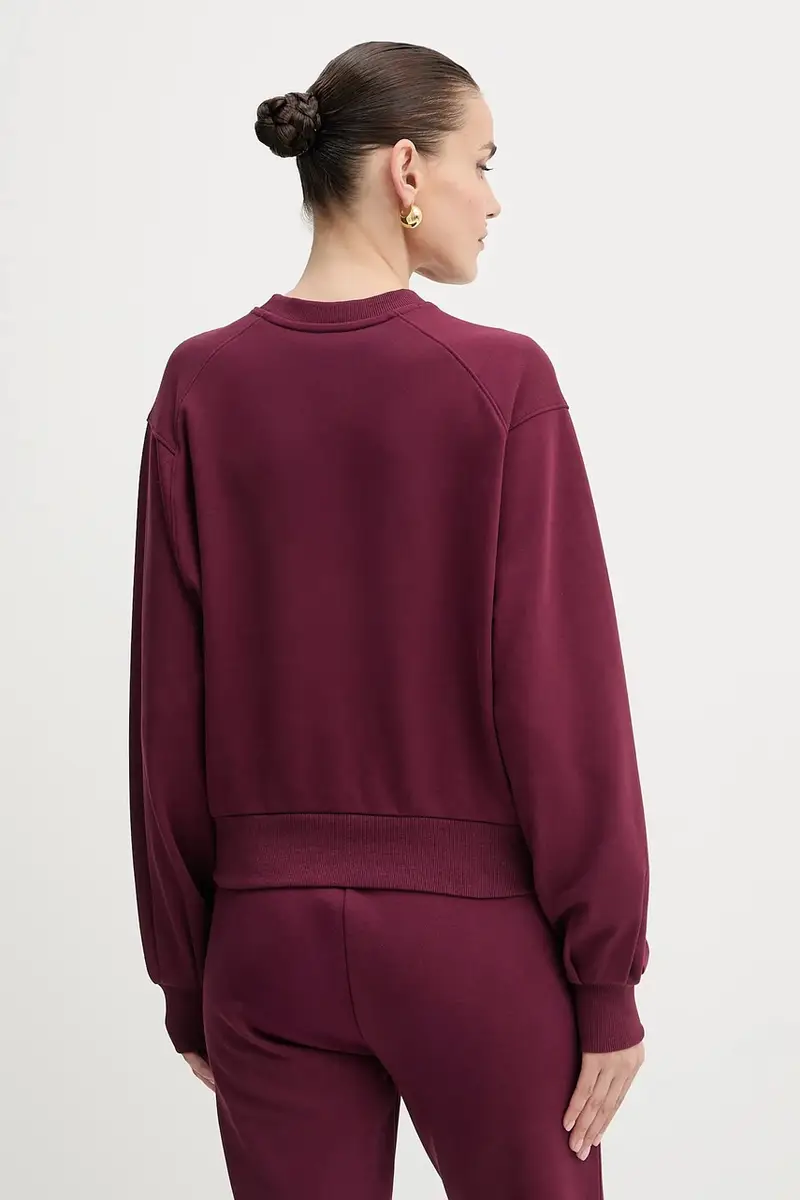 felpa in cotone donna colore granata XW000747 AF16114 miniatura 3