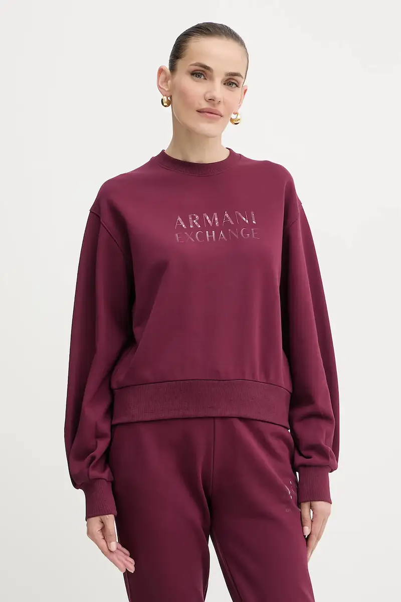 felpa in cotone donna colore granata XW000747 AF16114