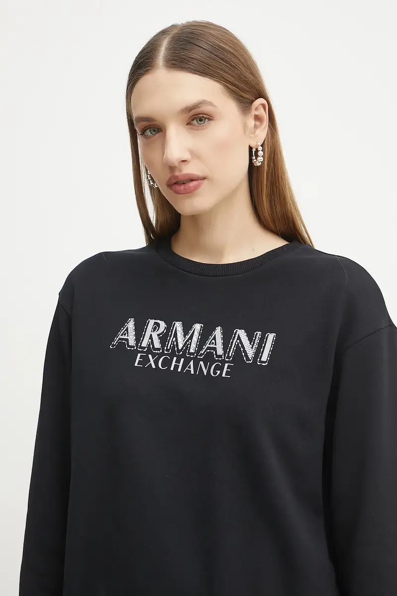 felpa in cotone donna colore nero XW000159 AF11851 miniatura 4