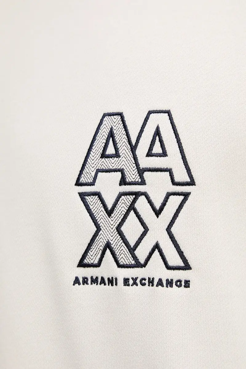 felpa in cotone uomo colore beige con applicazione XM001040 AF10830 miniatura 5