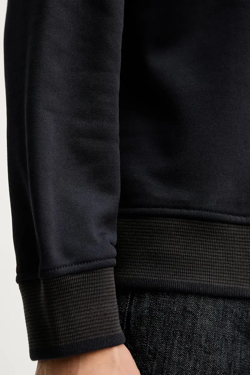 felpa in cotone uomo colore blu navy con applicazione XM001040 AF10830 miniatura 5