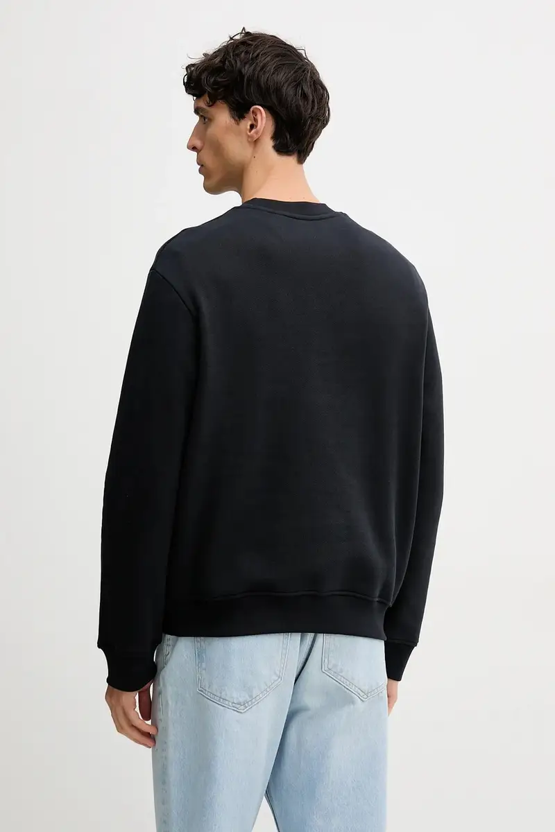 felpa in cotone uomo colore blu navy con applicazione XM001418 AF16434 miniatura 3