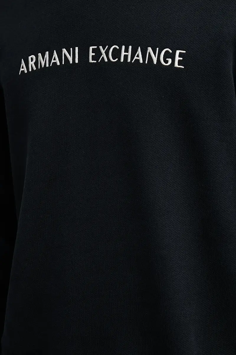 felpa in cotone uomo colore blu navy con applicazione XM001418 AF16434 miniatura 5